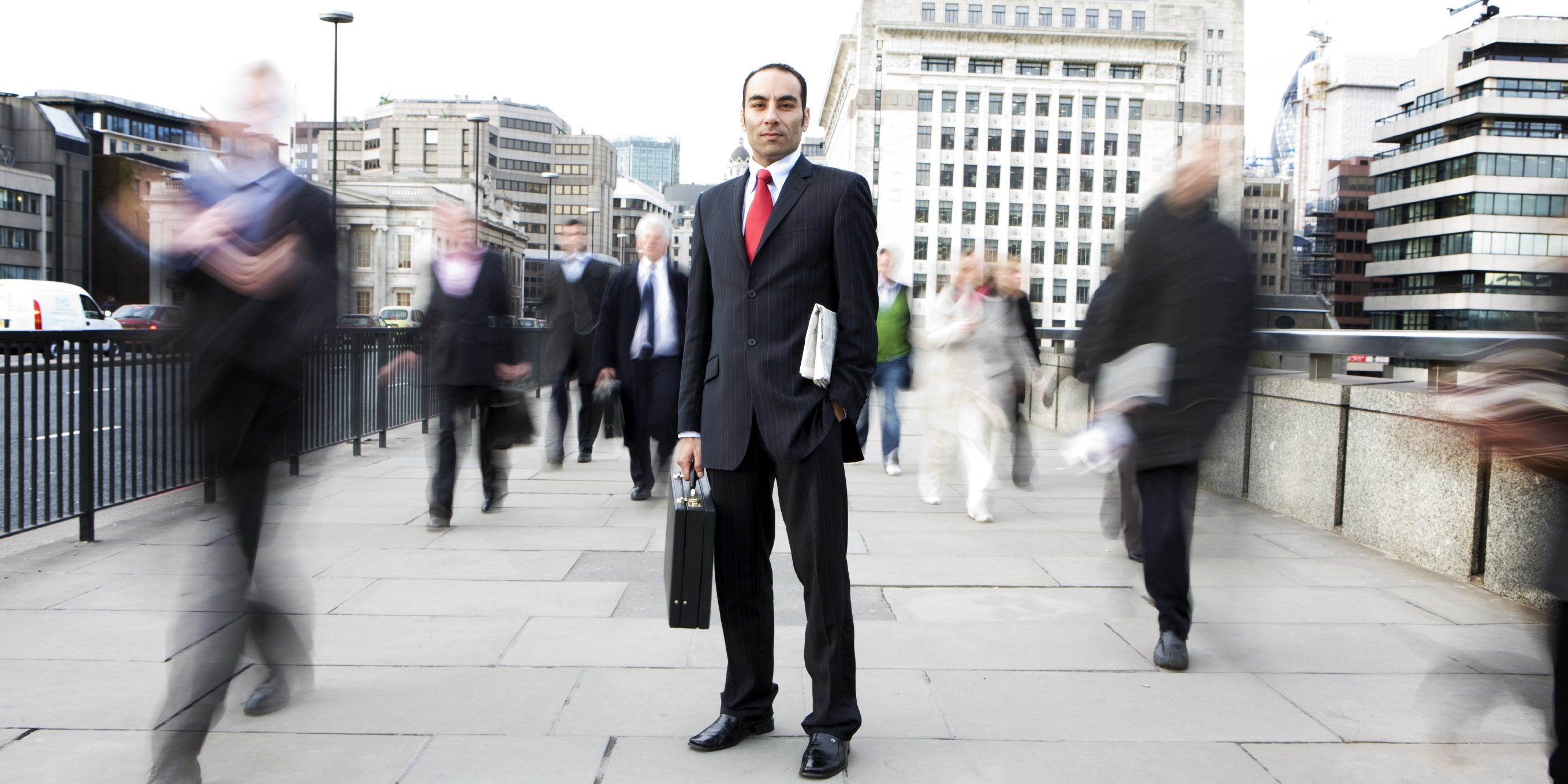 business man in street